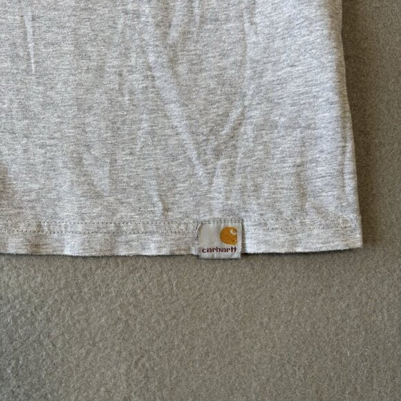 Vintage Carhartt Mens T-shirt Streetwear Center Spell Out Purple Gray Large Y2K - Picture 3 of 12